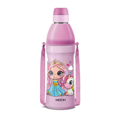 Milton Steel Benny 900 Stainless Steel Bottle - Outside Plastic Inside Stainless Steel with Straw Sipper