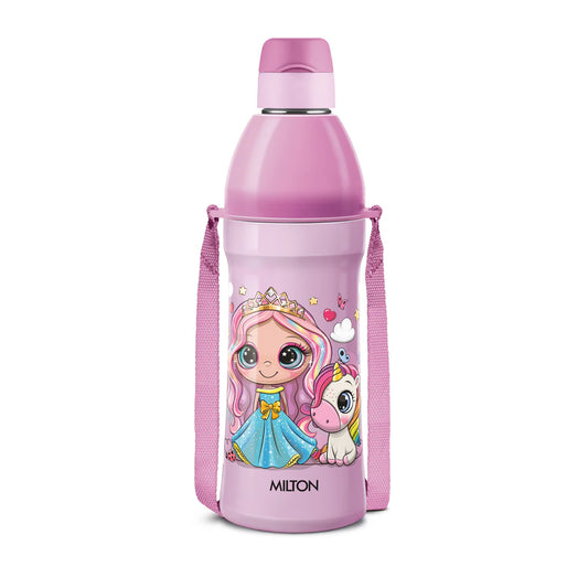 Milton Steel Benny 900 Stainless Steel Bottle - Outside Plastic Inside Stainless Steel with Straw Sipper