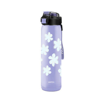 Milton Steel Edge 600 Stainless Steel Bottle - Outside Plastic Inside Stainless Steel (Twin Flow: Gulper Plus Straw Sipper)