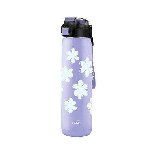 Milton Steel Edge 600 Stainless Steel Bottle - Outside Plastic Inside Stainless Steel (Twin Flow: Gulper Plus Straw Sipper)
