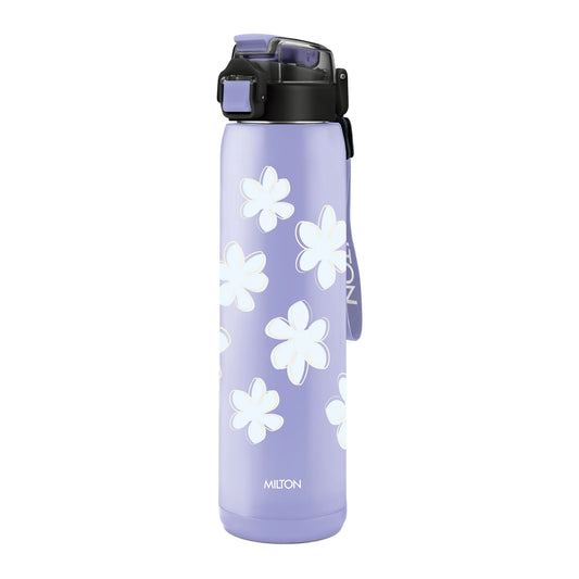 Milton Steel Edge 900 Stainless Steel Bottle - Outside Plastic Inside Stainless Steel (Twin Flow: Gulper Plus Straw Sipper)