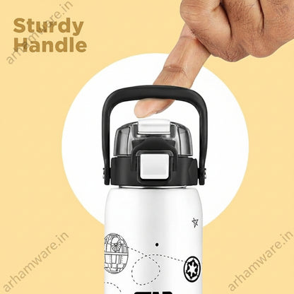 Milton Steel Force 900 Stainless Steel Bottle - Outside Plastic Inside Stainless Steel (Twin Flow: Gulper Plus Straw Sipper)