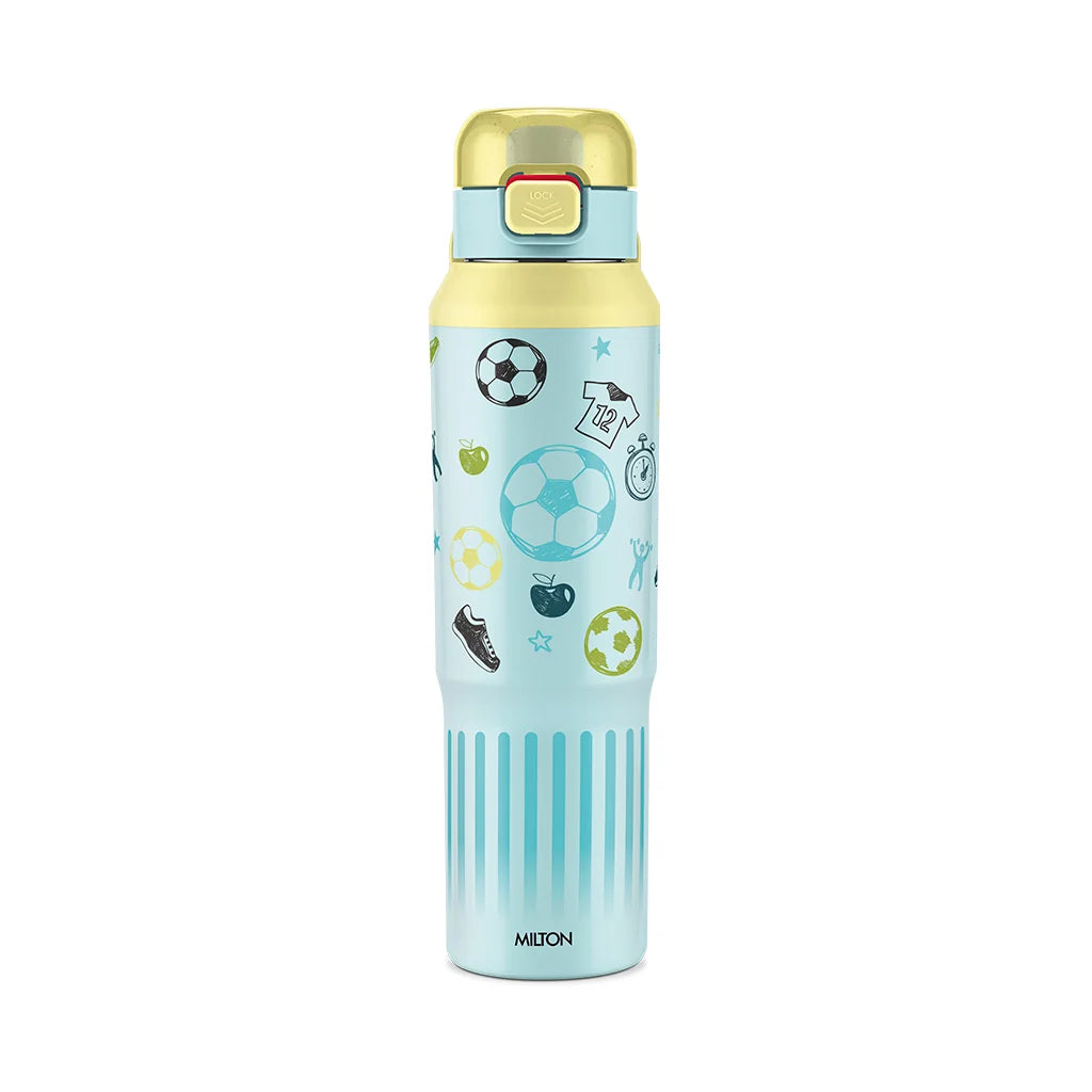 Milton Steel Helio 900 Stainless Steel Bottle - Outside Plastic Inside Stainless Steel (Twin Flow: Gulper Plus Straw Sipper)