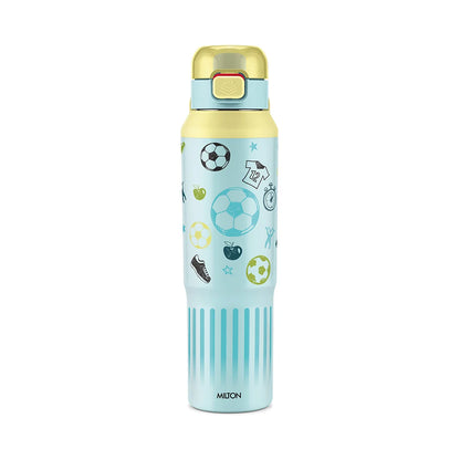 Milton Steel Helio 900 Stainless Steel Bottle - Outside Plastic Inside Stainless Steel (Twin Flow: Gulper Plus Straw Sipper)