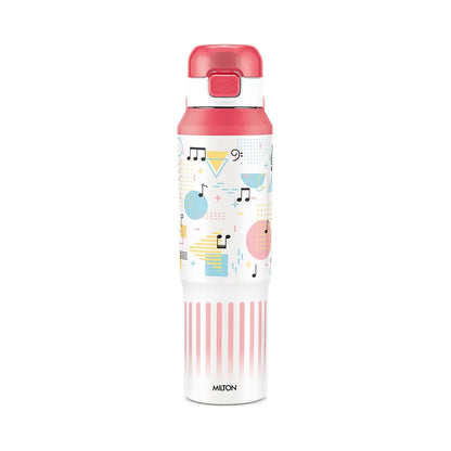 Milton Steel Helio 900 Stainless Steel Bottle - Outside Plastic Inside Stainless Steel (Twin Flow: Gulper Plus Straw Sipper)