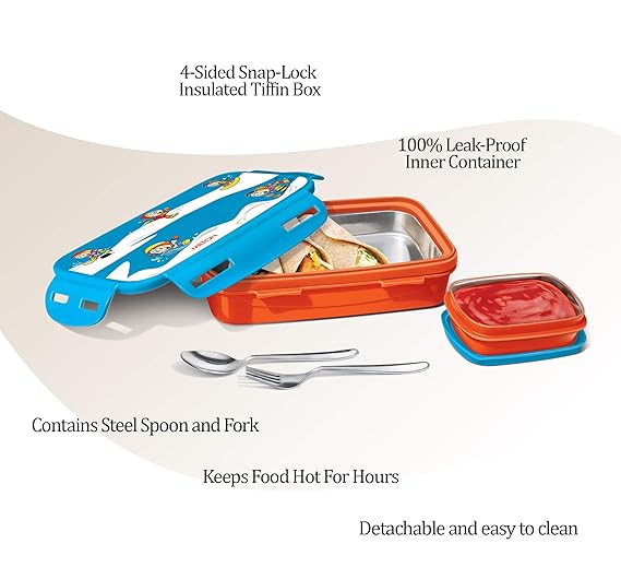 Milton Steely Delux Mini Kids Lunch Box with Inner Container