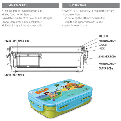 Milton Steely Elite Big Kids Lunch Box with Inner Container