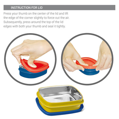 Milton Steely Prime Small Kids Lunch Box with Inner Container