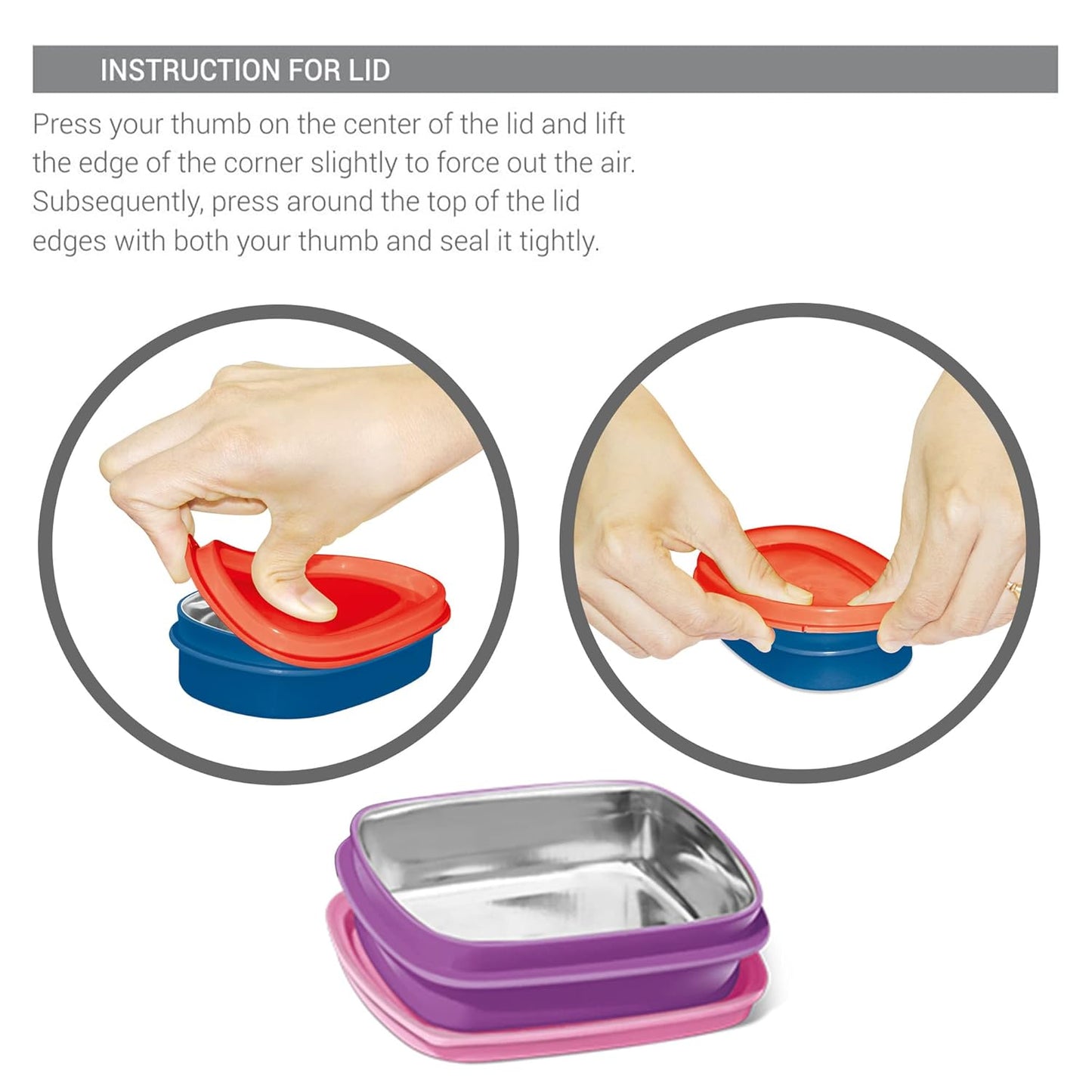 Milton Steely Prime Small Kids Lunch Box with Inner Container