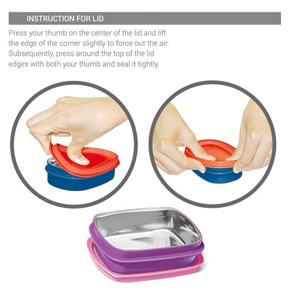 Milton Steely Prime Small Kids Lunch Box with Inner Container