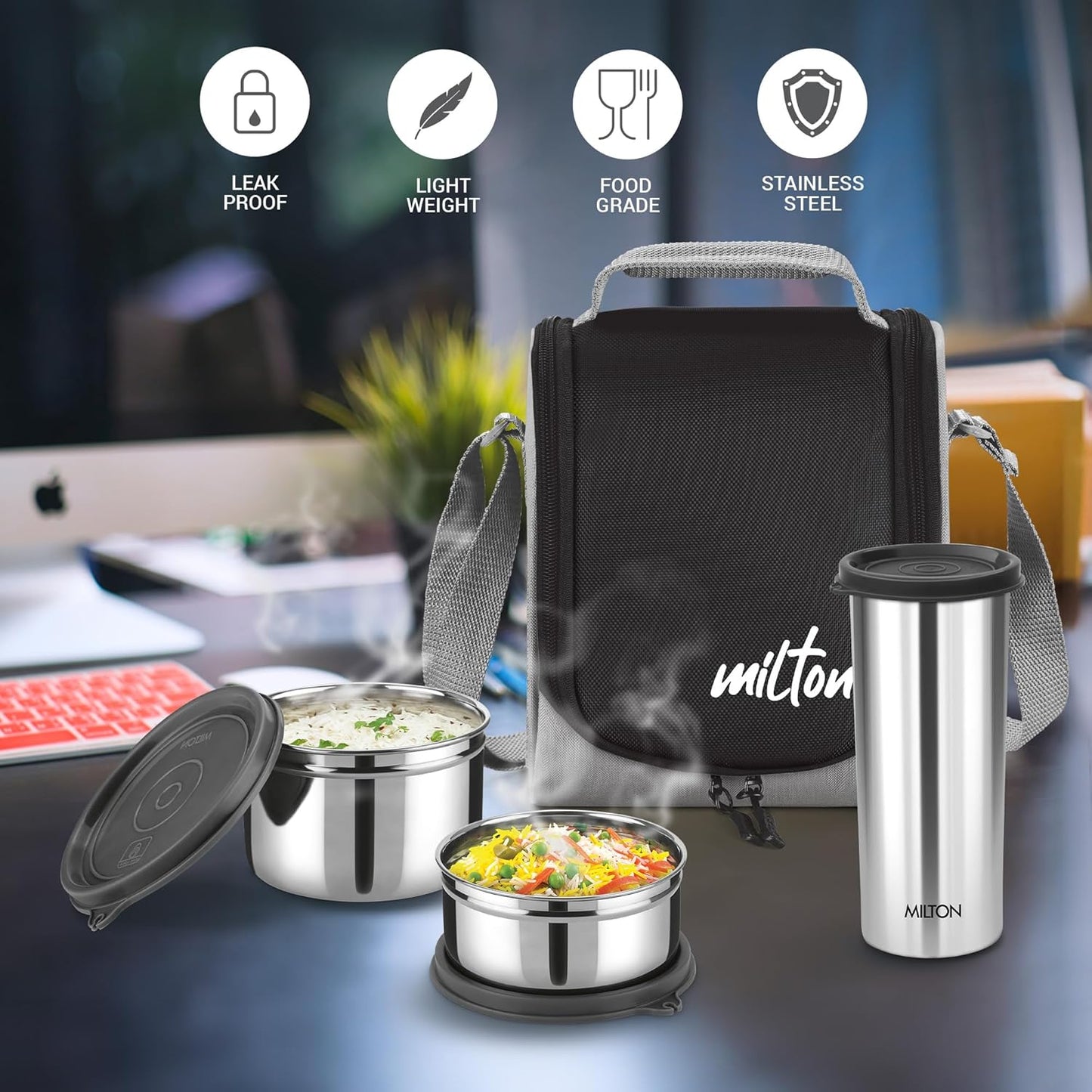 Milton Tasty Lunch Combo Delux with 4 Containers, 1 Tumbler and 1 Bag