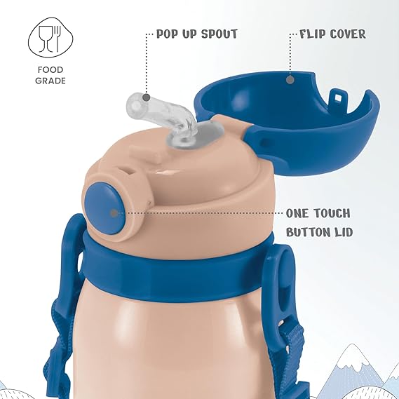 Milton Torque Stainless Steel Kids Straw Bottle 450