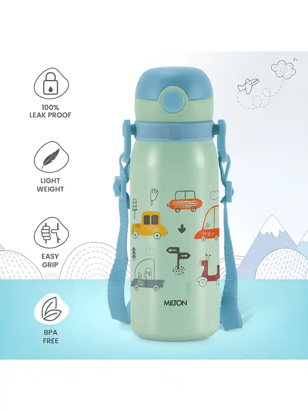 Milton Torque Stainless Steel Kids Straw Bottle 650