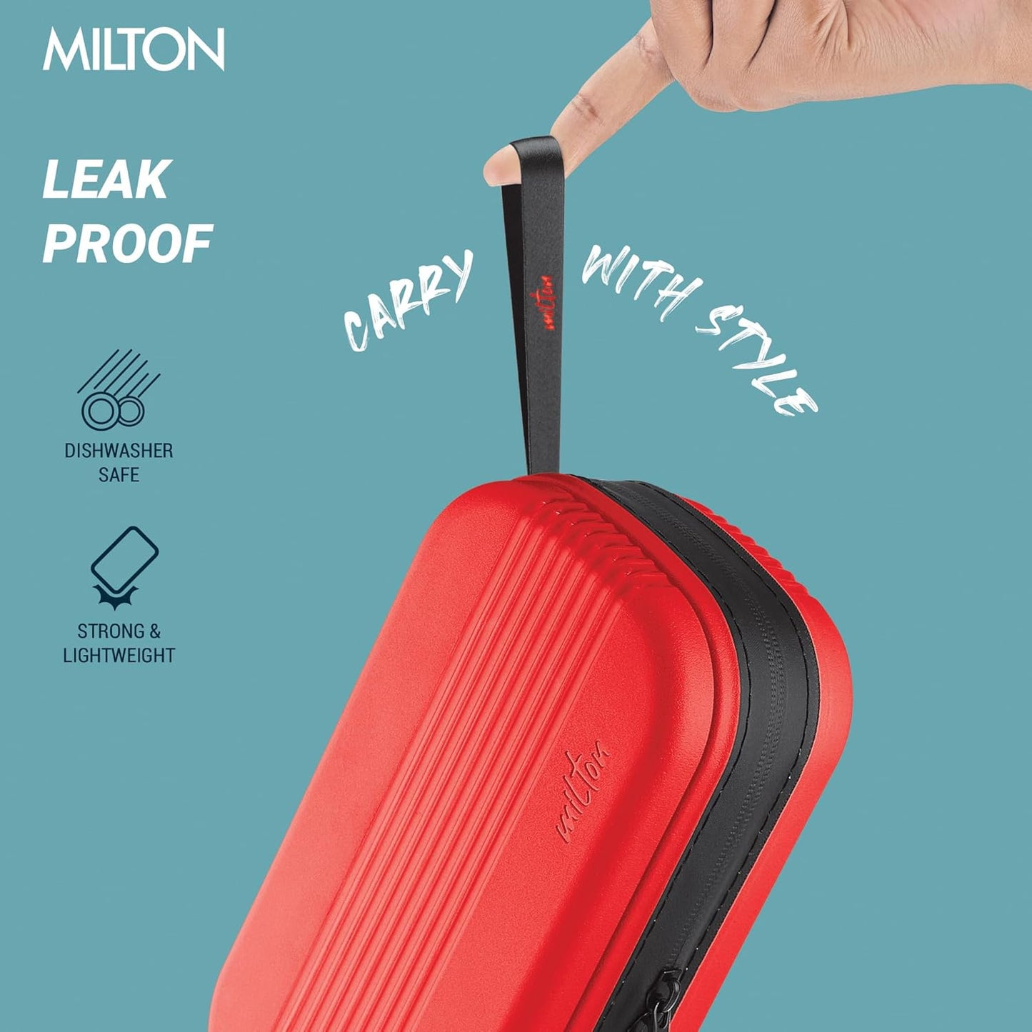 Milton Town Case Microwavable Lunch Box Outside Plastic, Inside Stainless Steel with Bag