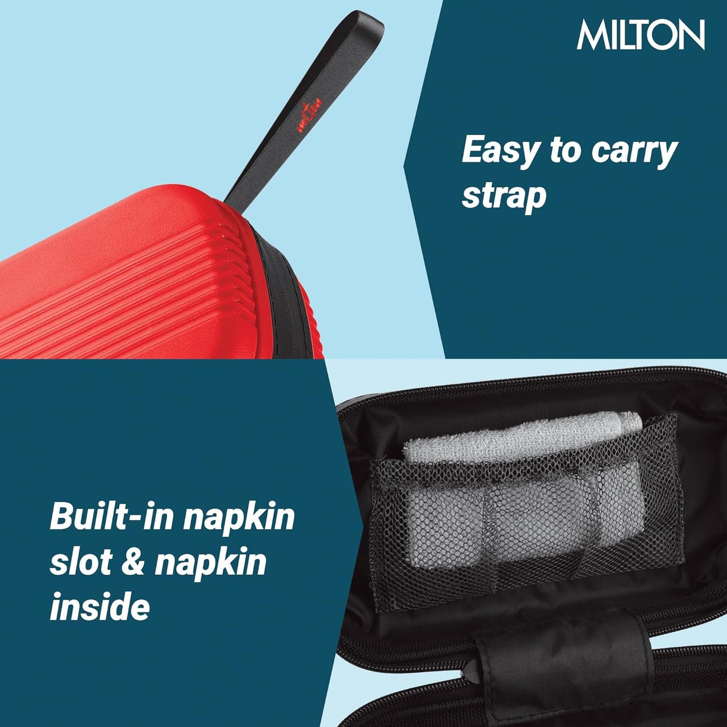 Milton Urban Case Microwavable Lunch Box Outside Plastic, Inside Stainless Steel with Bag