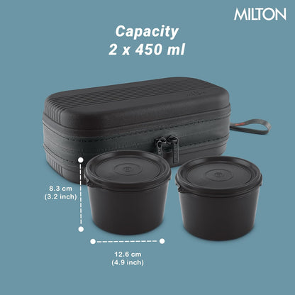 Milton Town Case Microwavable Lunch Box Outside Plastic, Inside Stainless Steel with Bag