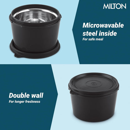 Milton Town Case Microwavable Lunch Box Outside Plastic, Inside Stainless Steel with Bag