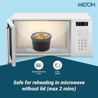 Milton Town Case Microwavable Lunch Box Outside Plastic, Inside Stainless Steel with Bag