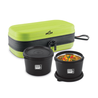 Milton Town Case Microwavable Lunch Box Outside Plastic, Inside Stainless Steel with Bag
