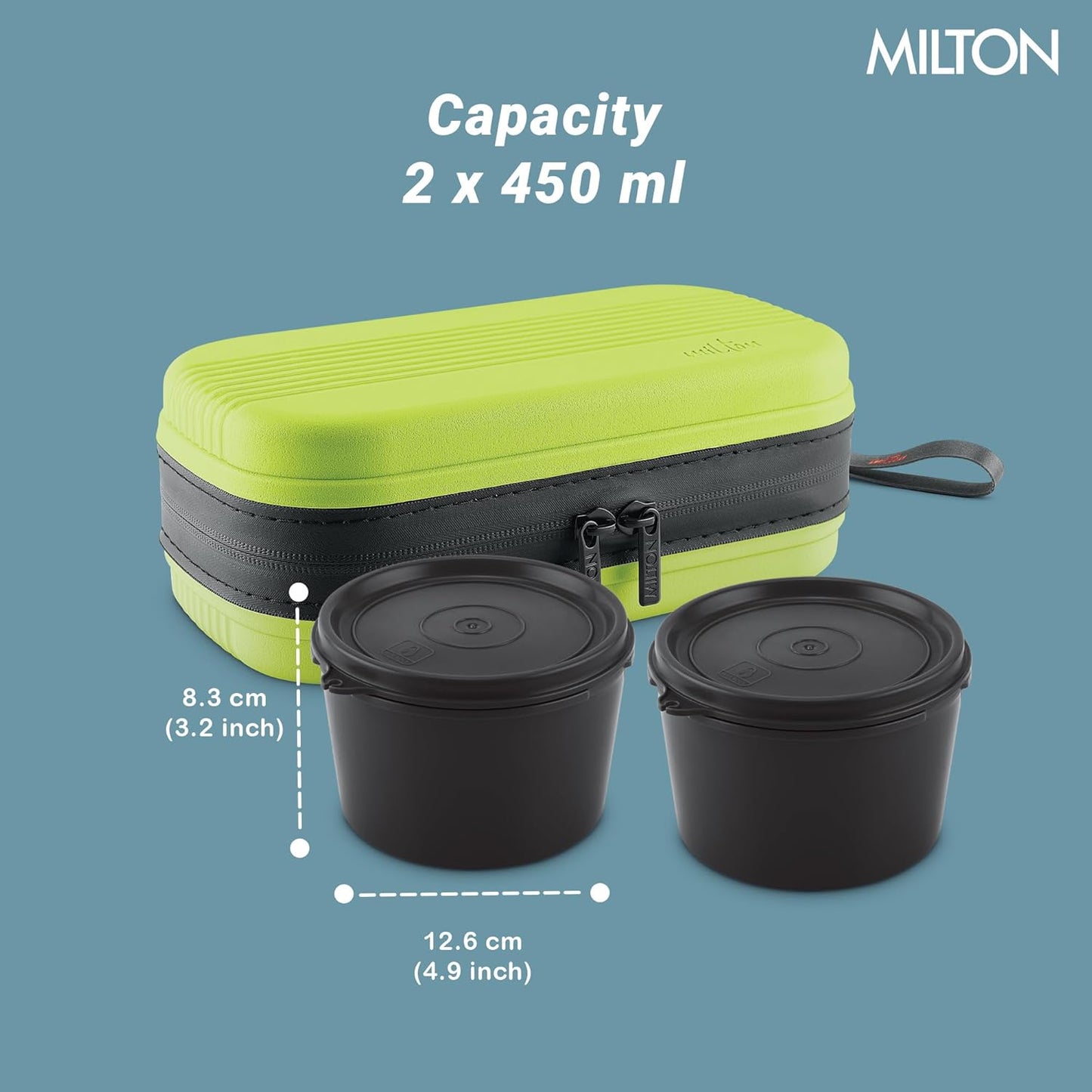 Milton Town Case Microwavable Lunch Box Outside Plastic, Inside Stainless Steel with Bag