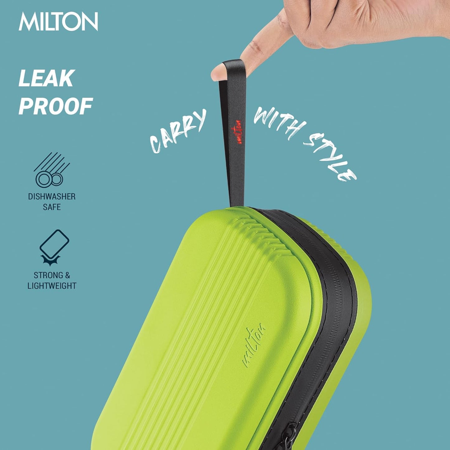 Milton Urban Case Microwavable Lunch Box Outside Plastic, Inside Stainless Steel with Bag