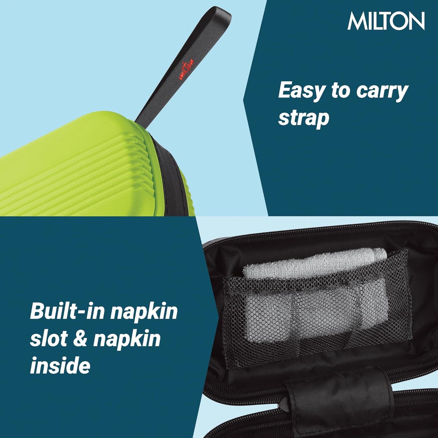 Milton Urban Case Microwavable Lunch Box Outside Plastic, Inside Stainless Steel with Bag