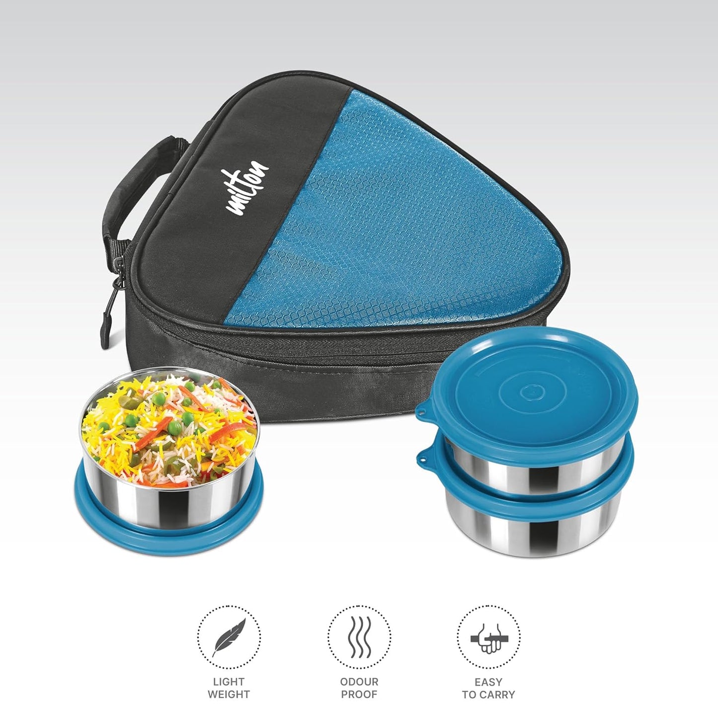 Milton Trident Stainless Steel Lunch Set 3 Container with Bag