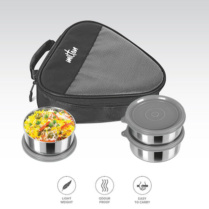 Milton Trident Stainless Steel Lunch Set 3 Container with Bag