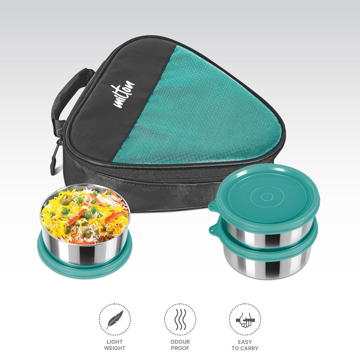 Milton Trident Stainless Steel Lunch Set 3 Container with Bag