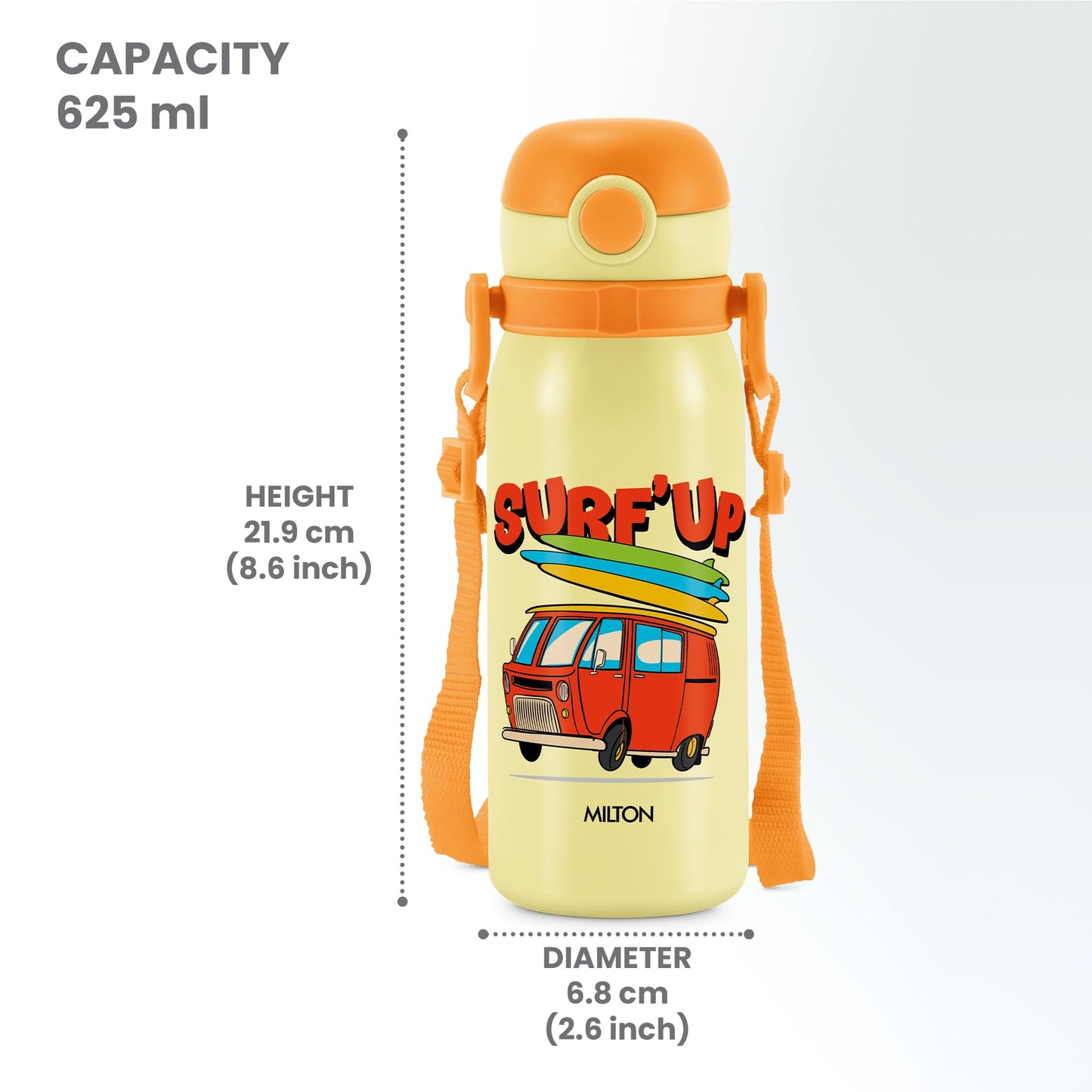 Milton Fountain Kids Stainless Steel Bottles with Straw 650