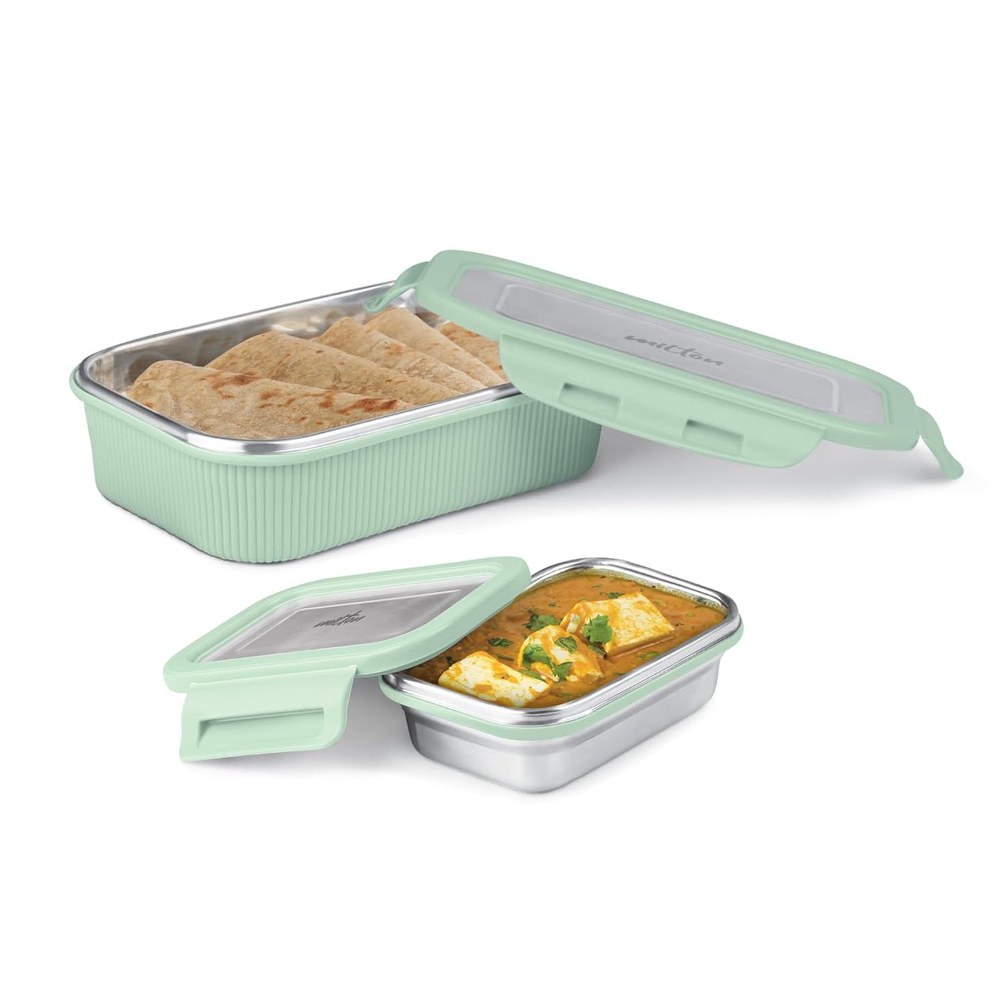 Milton Cool Touch Epic Lunch Box With Inner Container - Plastic Outside Steel Inside Microwavable without Lid - Random Colors