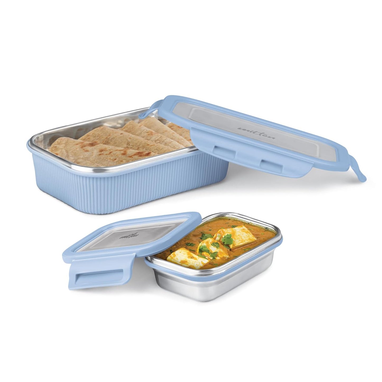 Milton Cool Touch Epic Lunch Box With Inner Container - Plastic Outside Steel Inside Microwavable without Lid - Random Colors