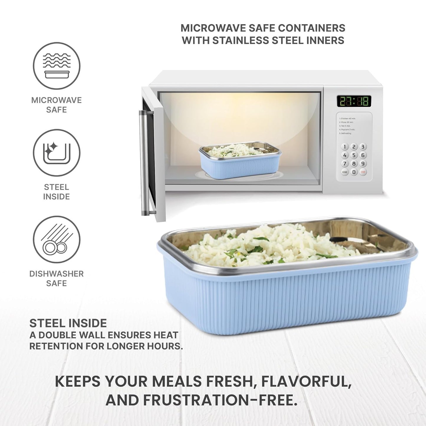 Milton Cool Touch Epic Lunch Box With Inner Container - Plastic Outside Steel Inside Microwavable without Lid - Random Colors