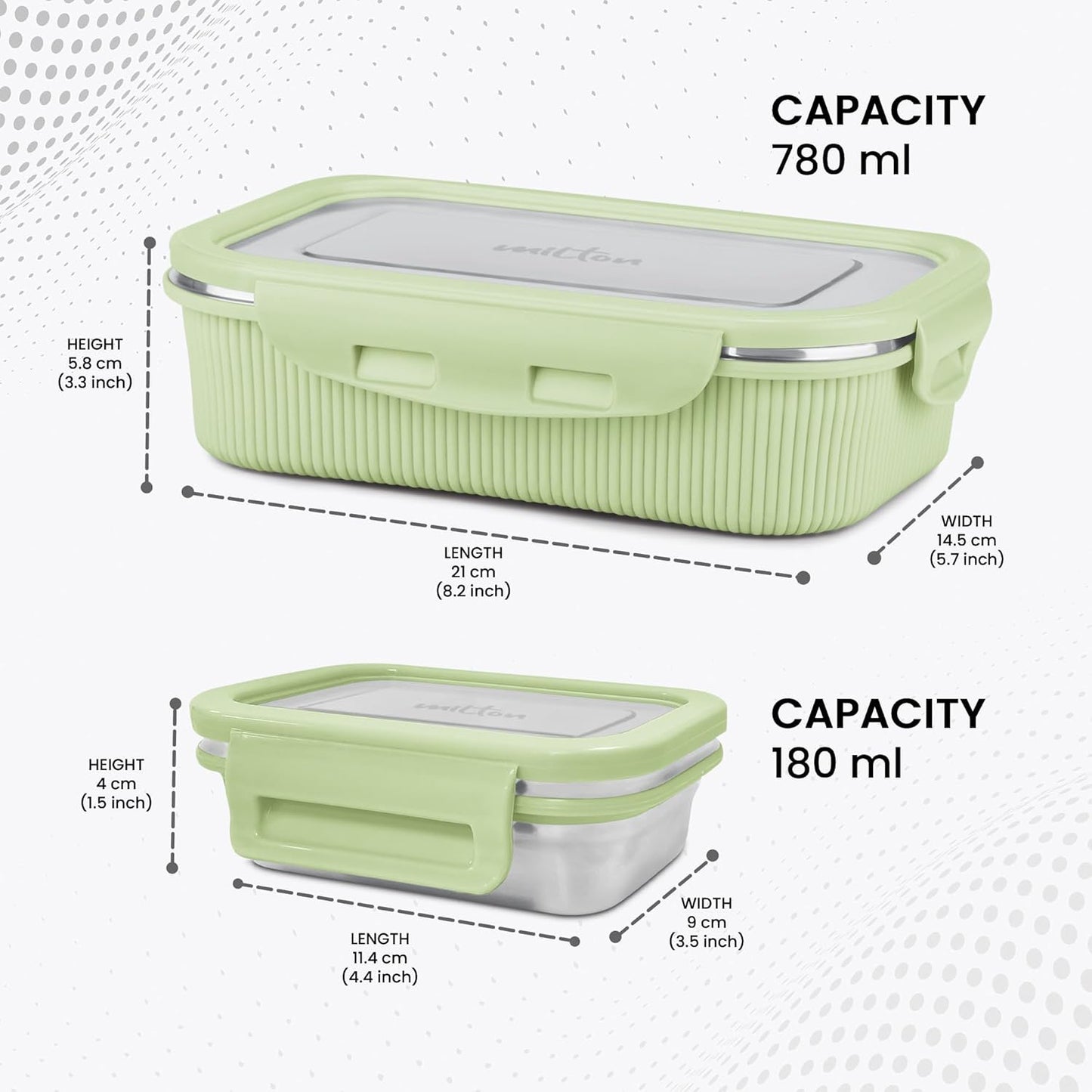 Milton Cool Touch Epic Lunch Box With Inner Container - Plastic Outside Steel Inside Microwavable without Lid - Random Colors