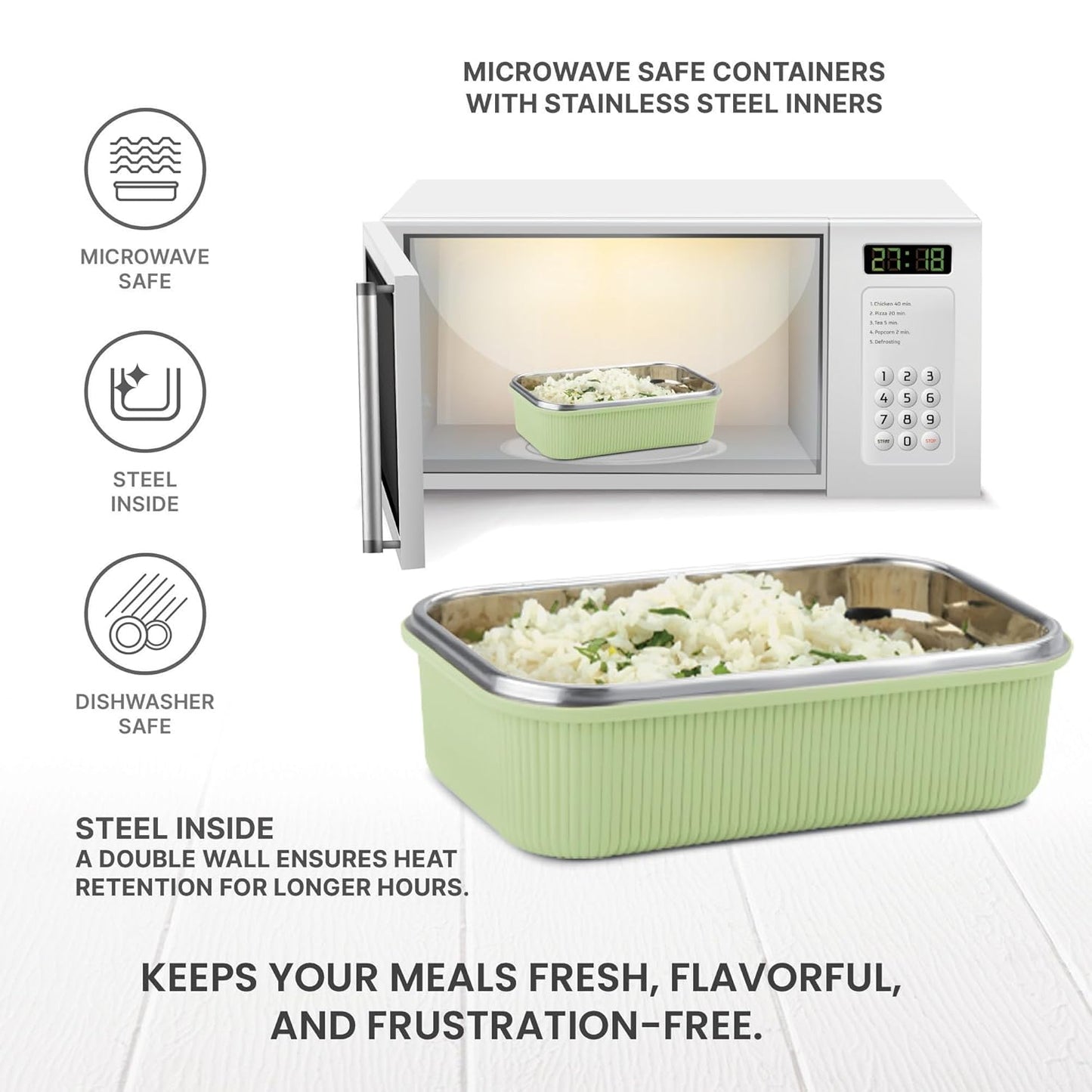 Milton Cool Touch Epic Lunch Box With Inner Container - Plastic Outside Steel Inside Microwavable without Lid - Random Colors