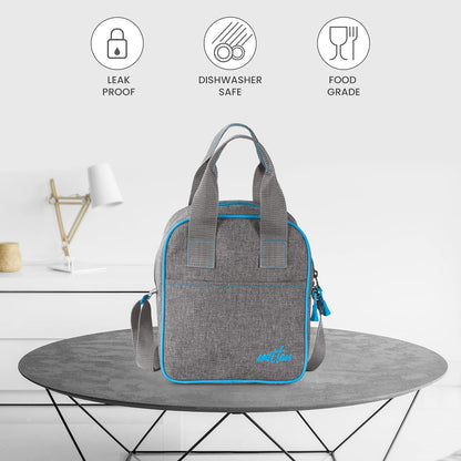 Milton Savor Microwavable Lunch Set with Bottle (Inside Stainless Steel Outside Plastic)