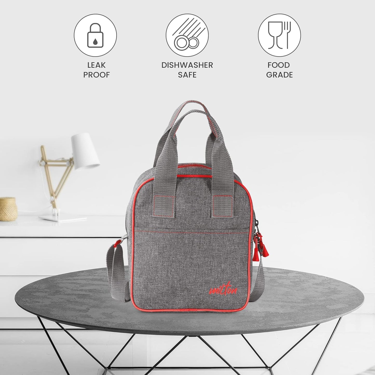 Milton Savor Microwavable Lunch Set with Bottle (Inside Stainless Steel Outside Plastic)