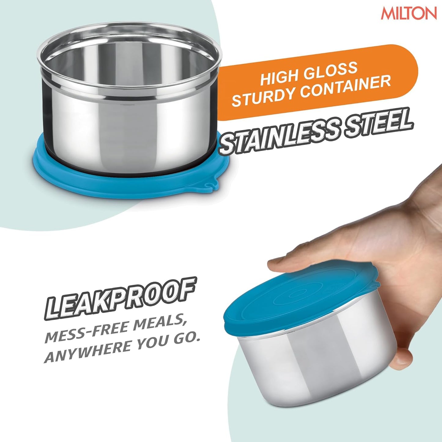 Milton Stack Pack 3 Lunch Set with 3 Stainless Steel Containers and Bag
