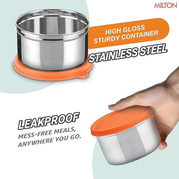 Milton Stack Pack 4 Lunch Set with 4 Stainless Steel Containers and Bag