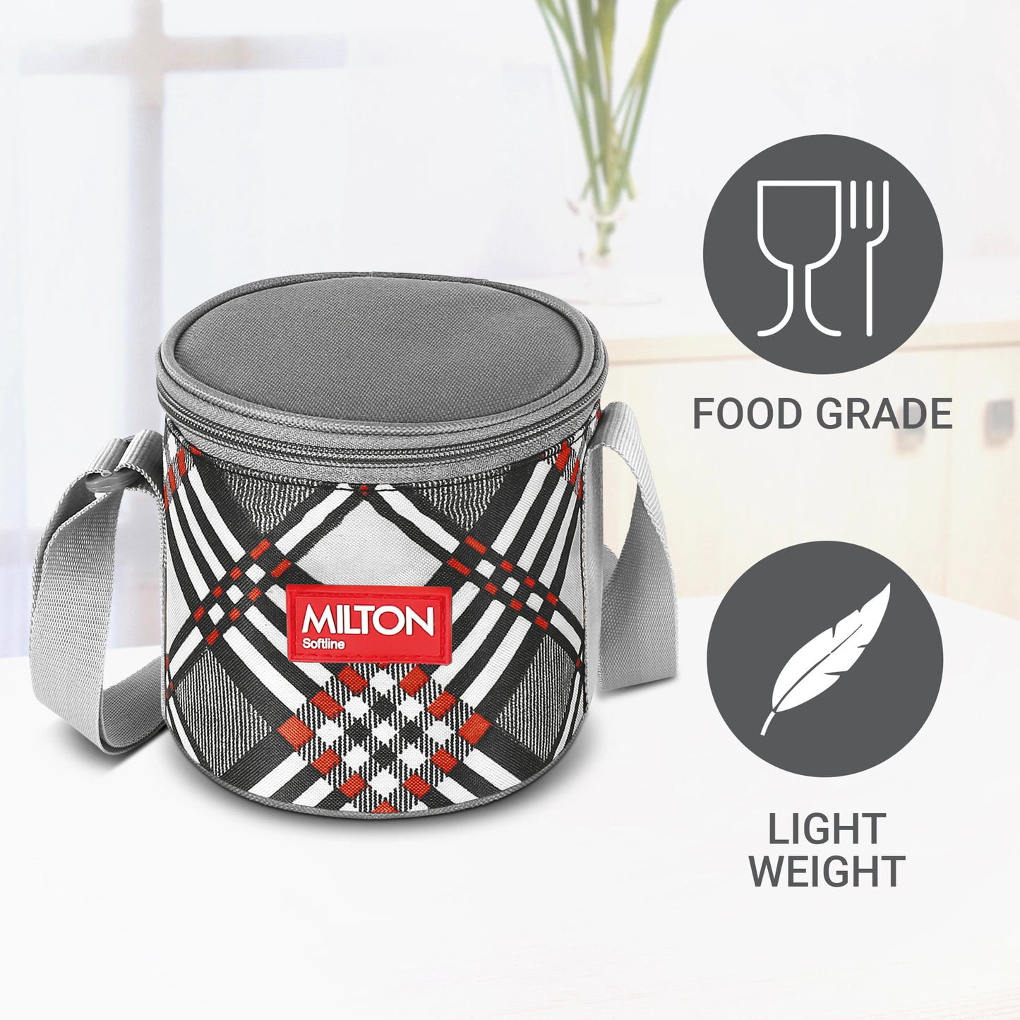 Milton Steel Treat 2 Stainless Steel Lunch Set with 2 Stainless Steel Containers and Bag