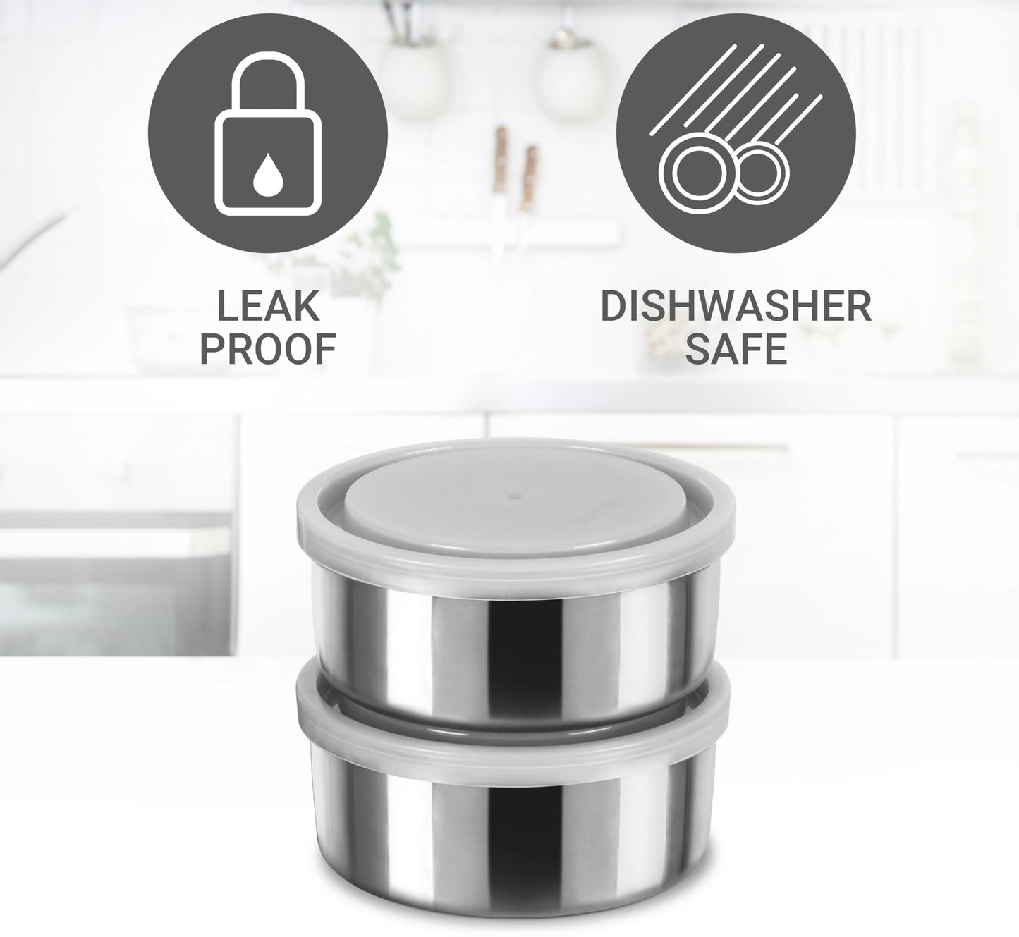 Milton Steel Treat 3 Lunch Set with 3 Stainless Steel Containers and Bag