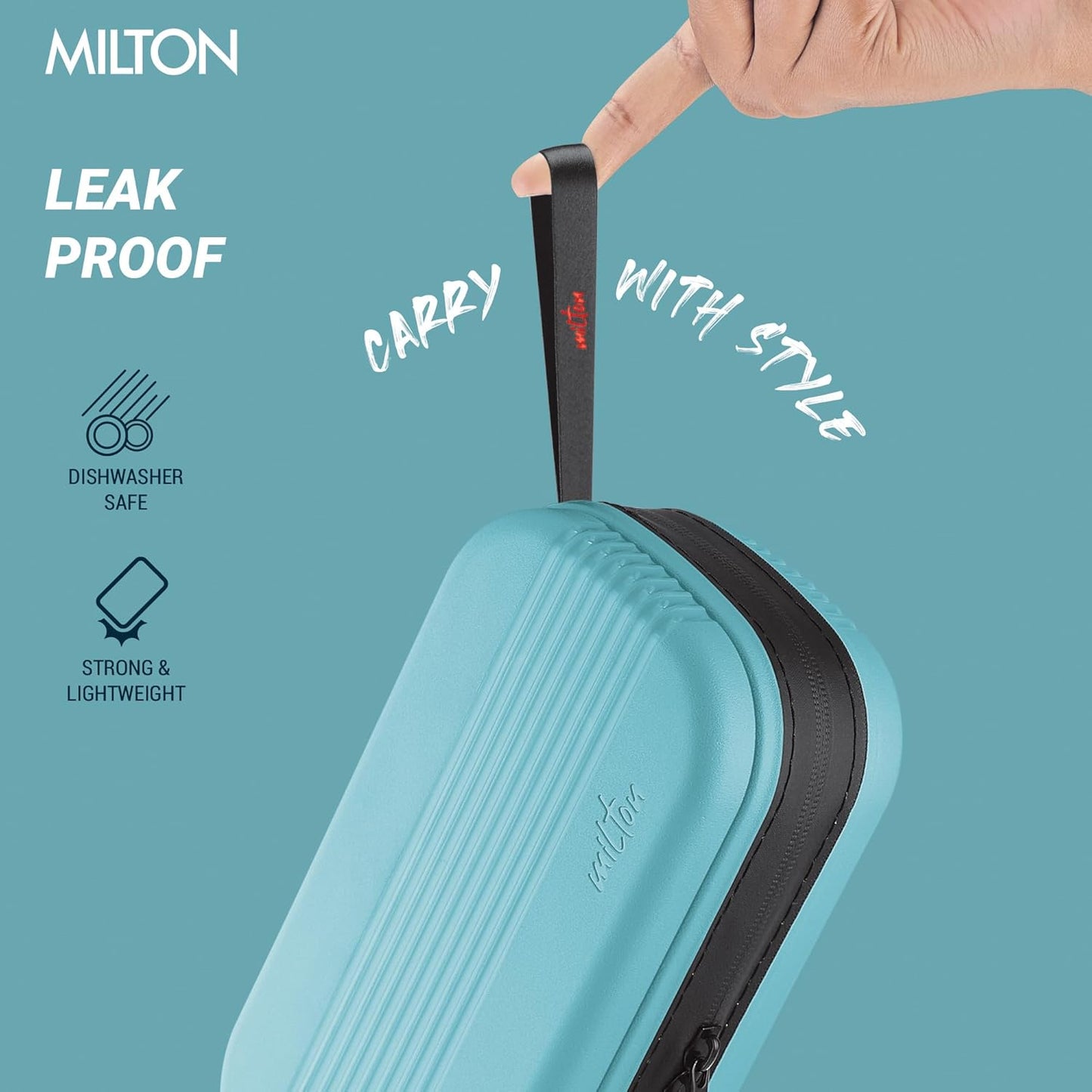 Milton Urban Case Microwavable Lunch Box Outside Plastic, Inside Stainless Steel with Bag