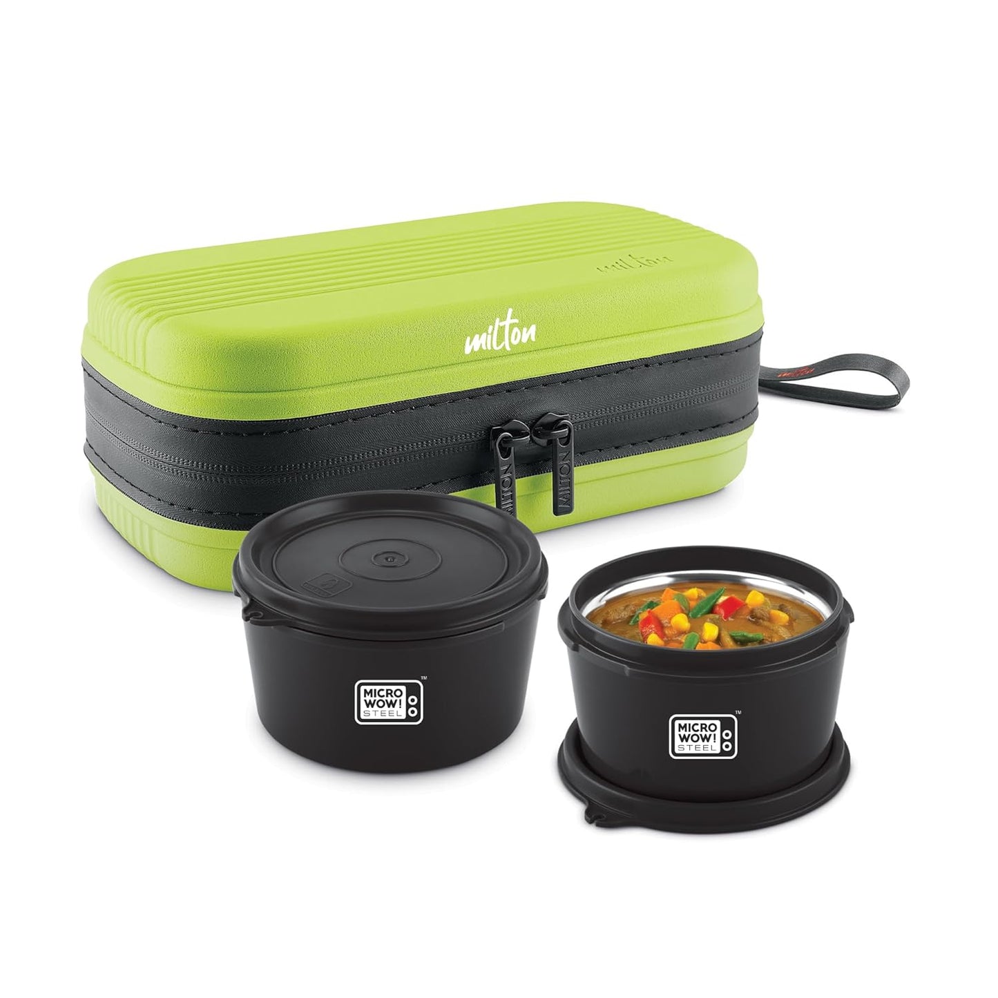 Milton Urban Case Microwavable Lunch Box Outside Plastic, Inside Stainless Steel with Bag