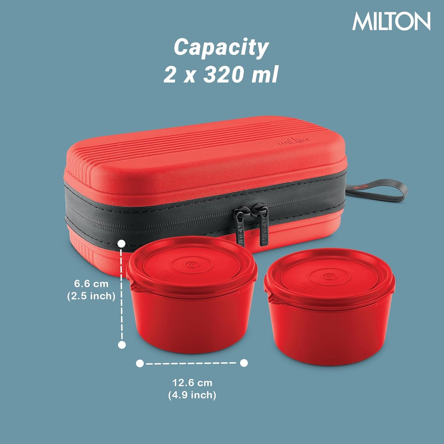 Milton Urban Case Microwavable Lunch Box Outside Plastic, Inside Stainless Steel with Bag