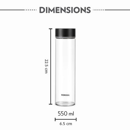 Borosil 550ml Borosilicate Glass Bottle