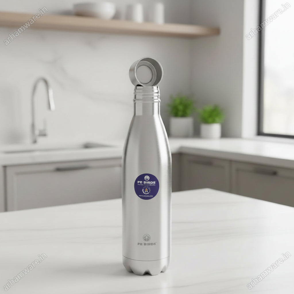 PE Birds Cola 1000 Thermal Vacuum Insulated Steel Cap Bottle