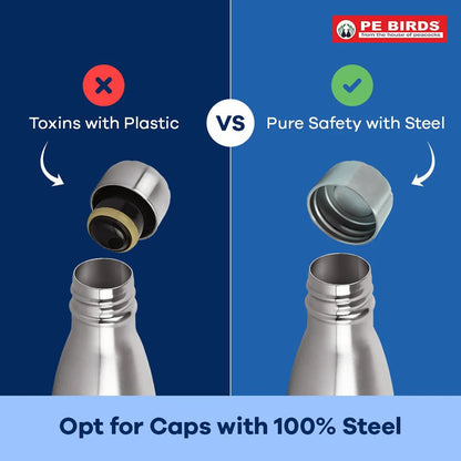 PE Birds Cola 750 Thermal Vacuum Insulated Steel Cap Bottle