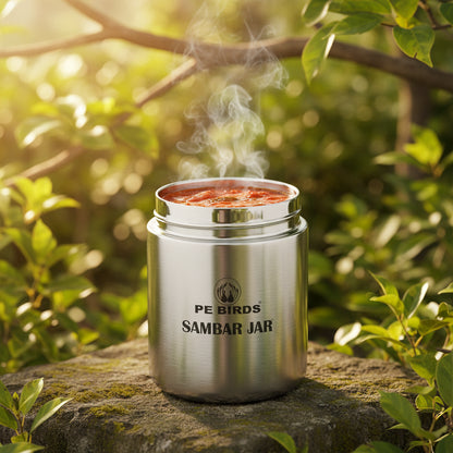 PE Birds Expresso Sambar Jar 500ml Thermal Vacuum Insulated Food Jar
