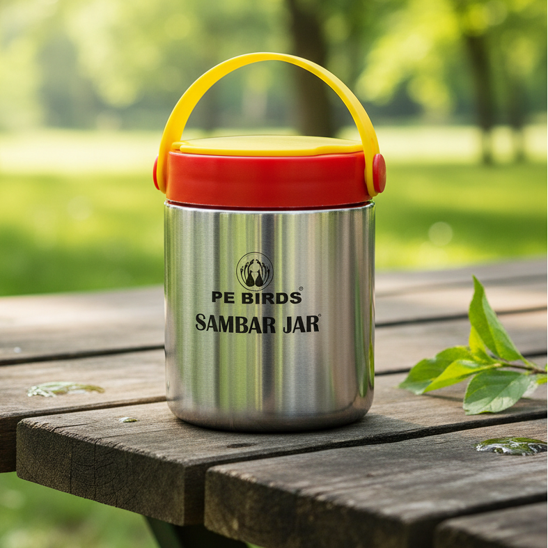 PE Birds Expresso Sambar Jar 500ml Thermal Vacuum Insulated Food Jar