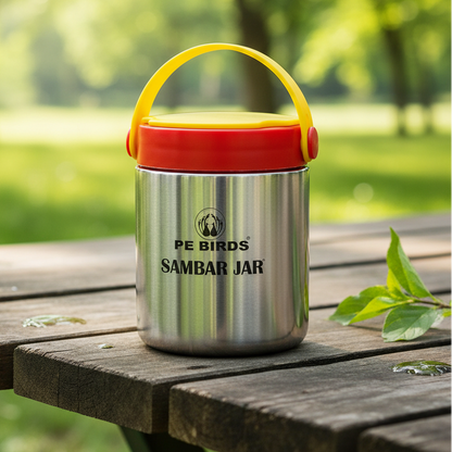 PE Birds Expresso Sambar Jar 500ml Thermal Vacuum Insulated Food Jar